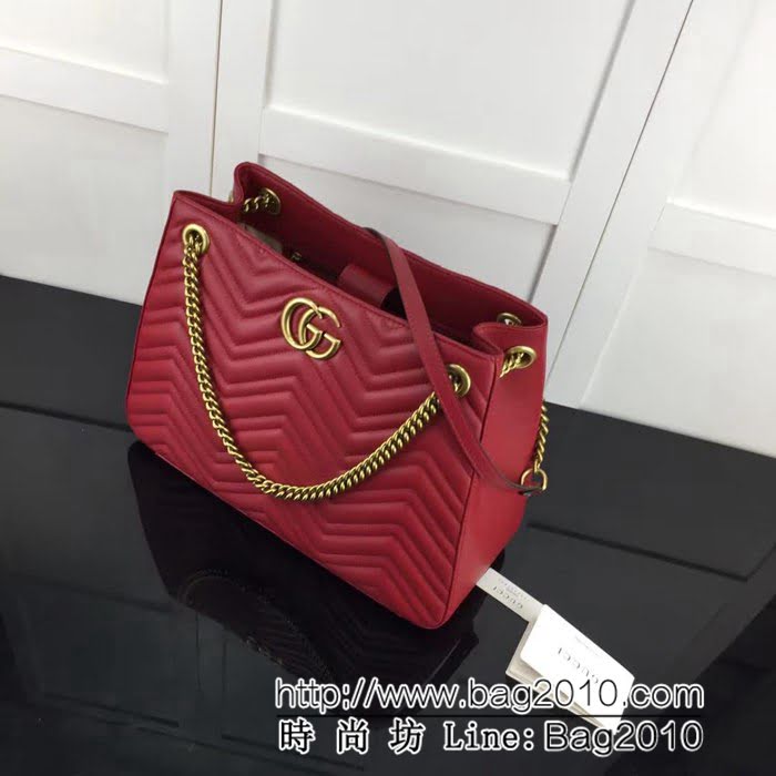 GUCCI古馳原單 新款專櫃品質原單貨實物實拍 453569 大紅雙鏈條挎包 HY1171